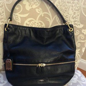 Preowned Lauren Ralph Lauren Black Leather Shoulder Bag